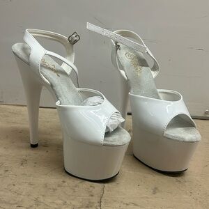 White Pleaser Heels